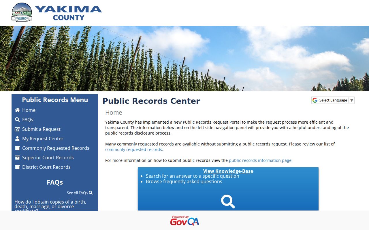 Yakima County arrest history sheriff records request