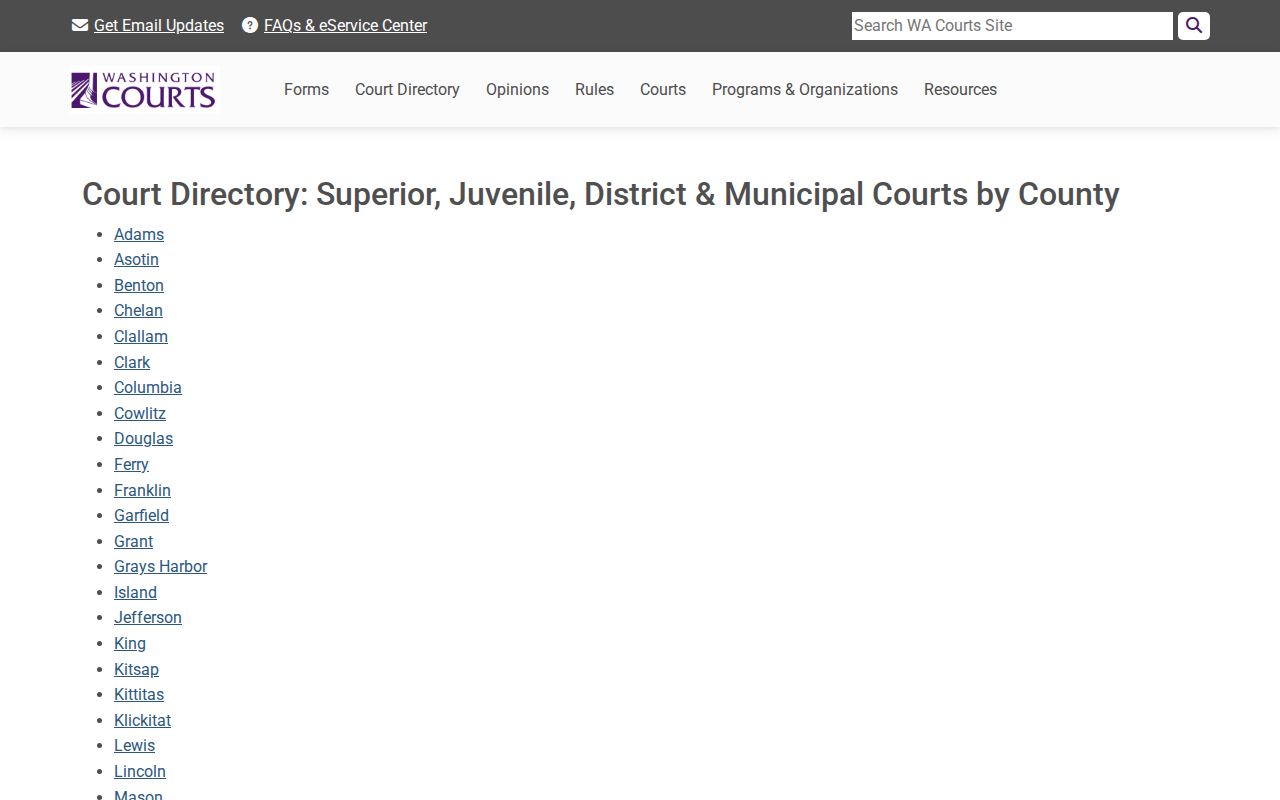 Yakima County criminal court directory