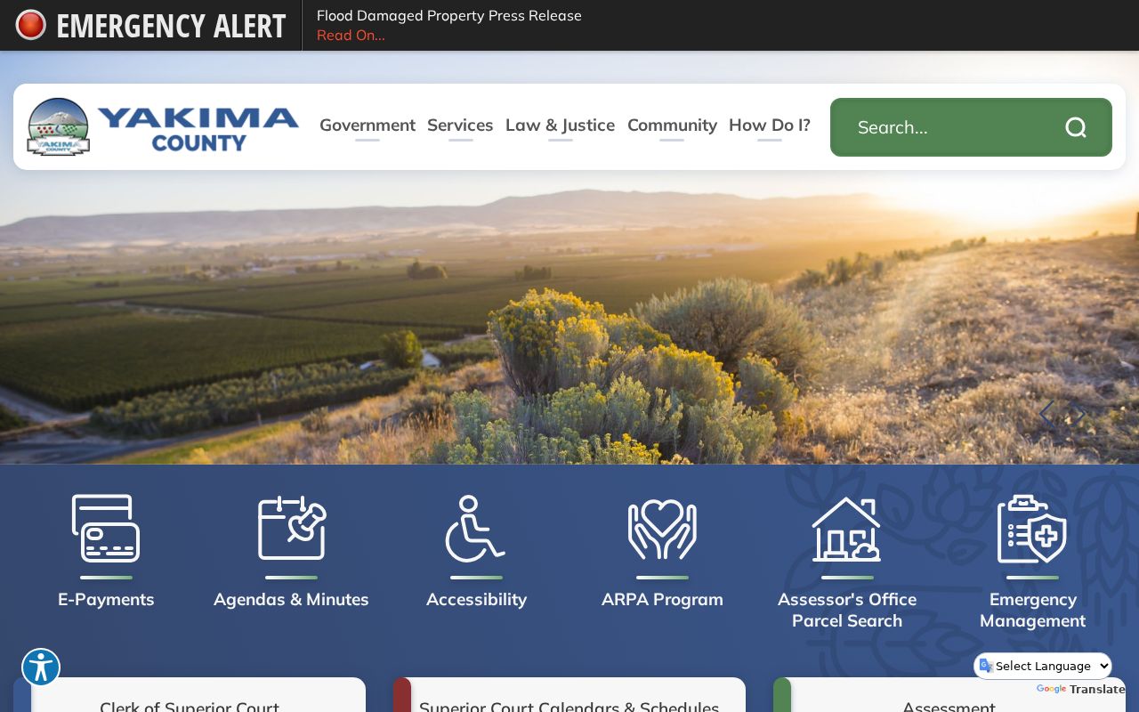 Yakima County government directory for criminal record offices